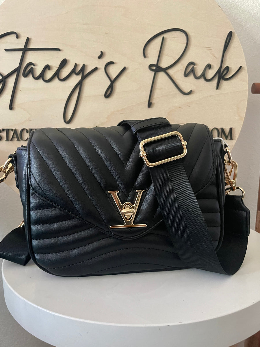 Black Chevron Crossbody Bag – Stacey's Rack