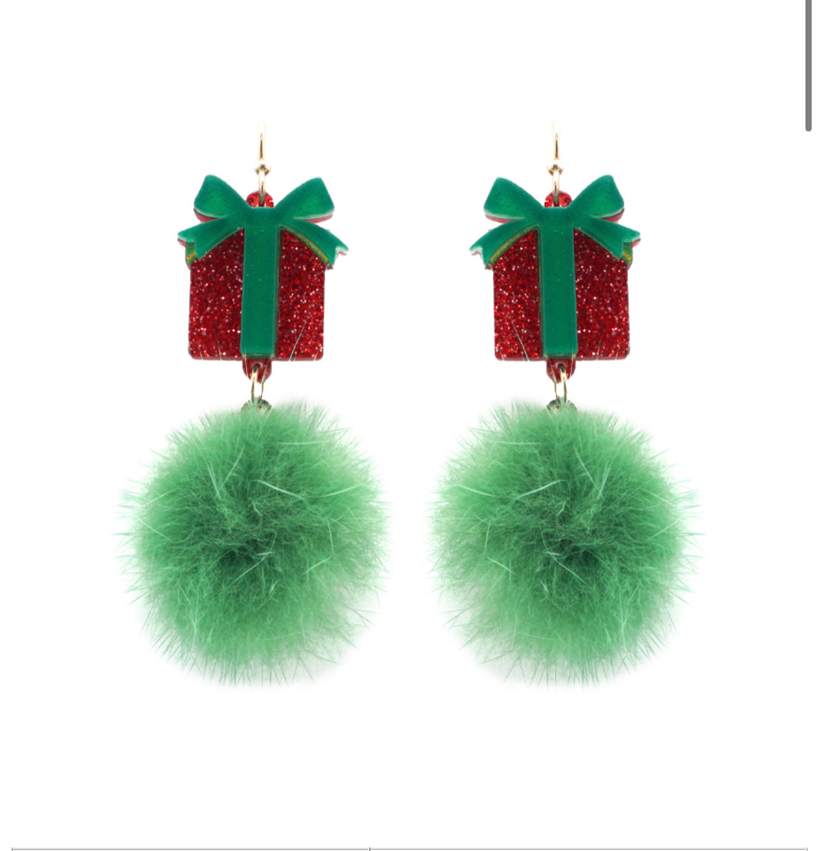 Gift Box Pom Pom Earrings