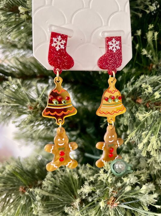 Gingerbread Man Earrings