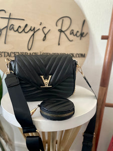 Black Chevron Crossbody Bag – Stacey's Rack