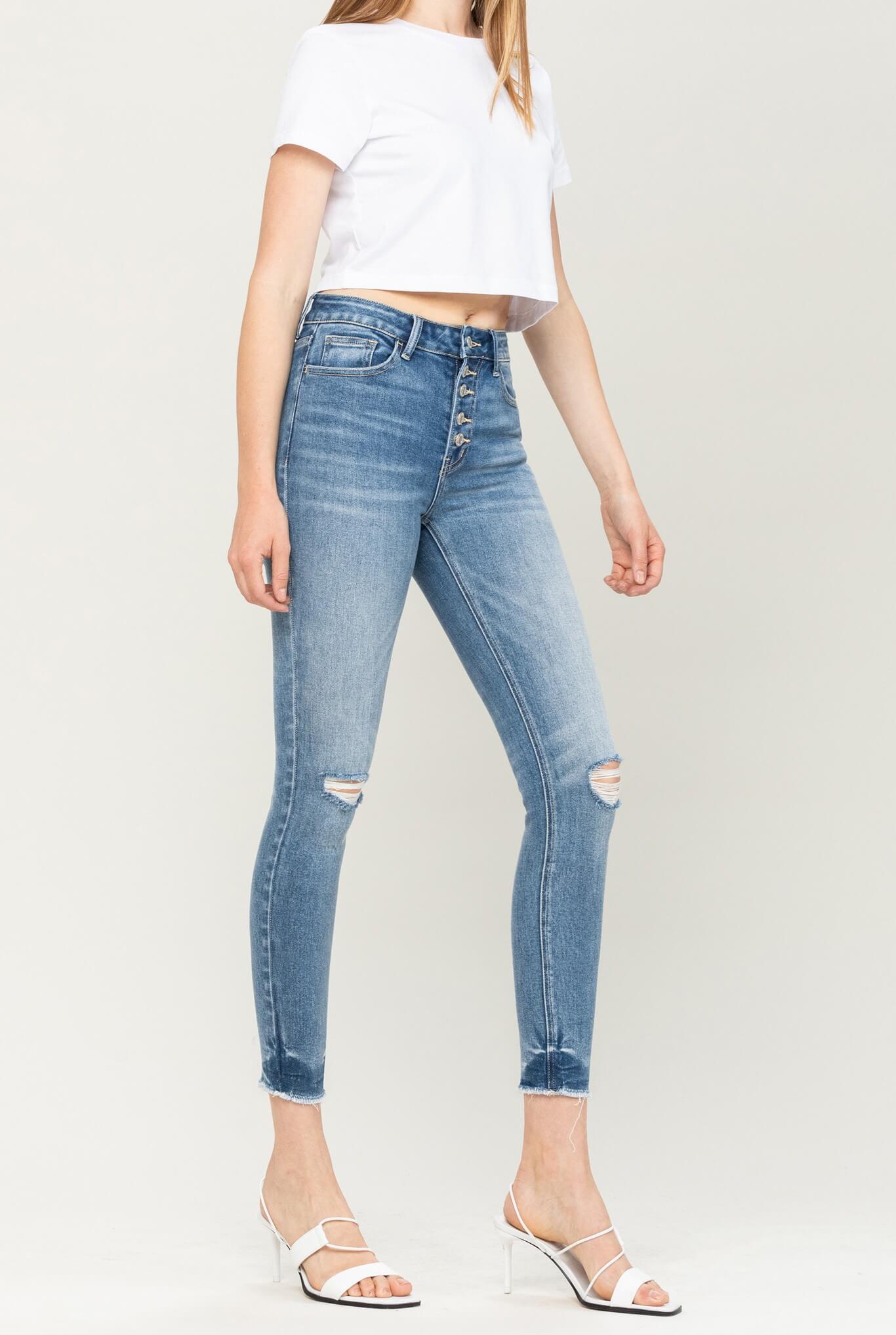 The Indi High Rise Button Up Jeans