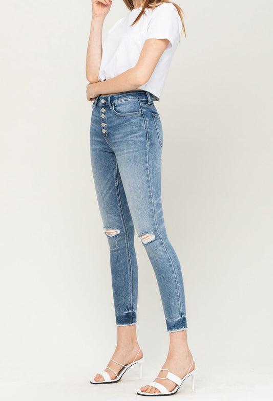 The Indi High Rise Button Up Jeans