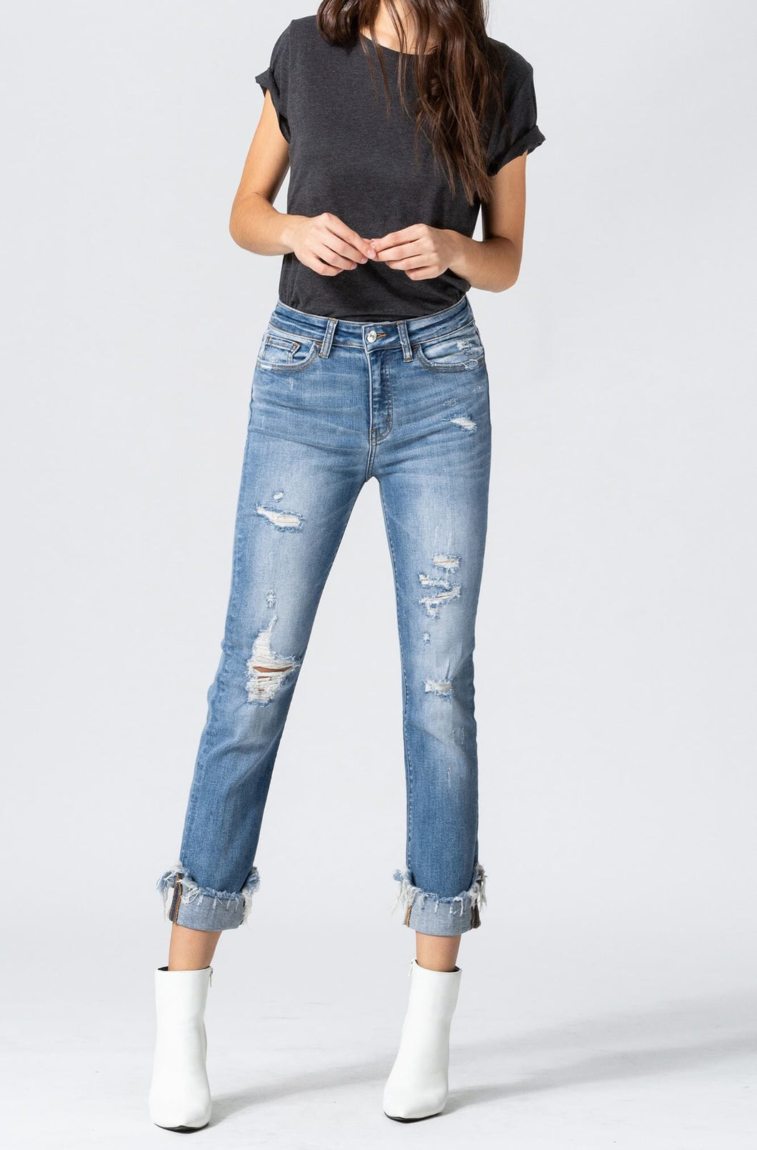 The Donna High Rise Cuffed Jean