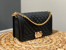 Load image into Gallery viewer, Matte Black Quilted Bag