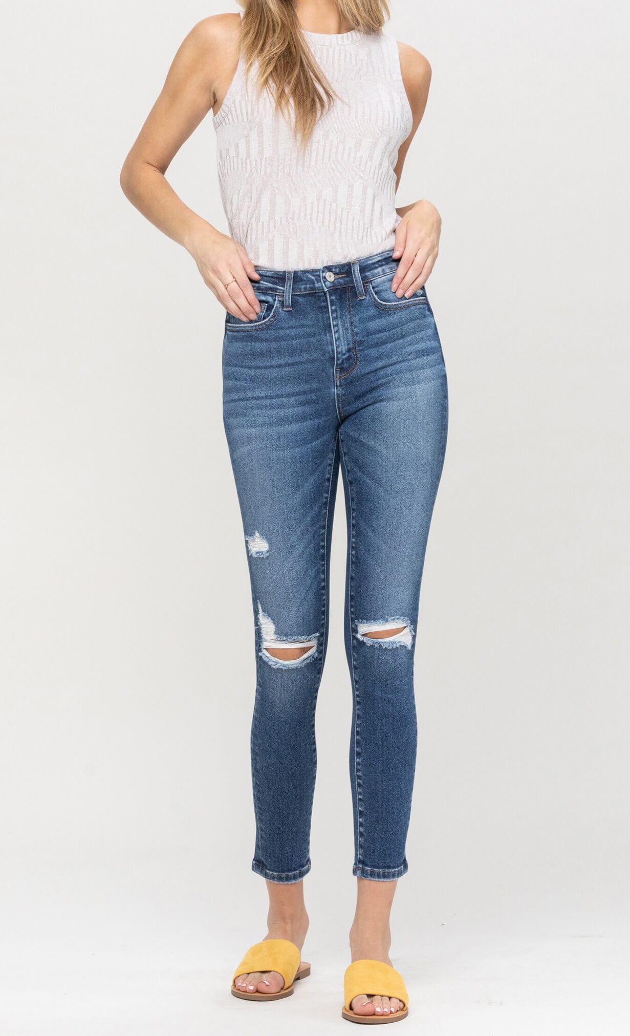 BT High Rise Distressed Ankle Skinny