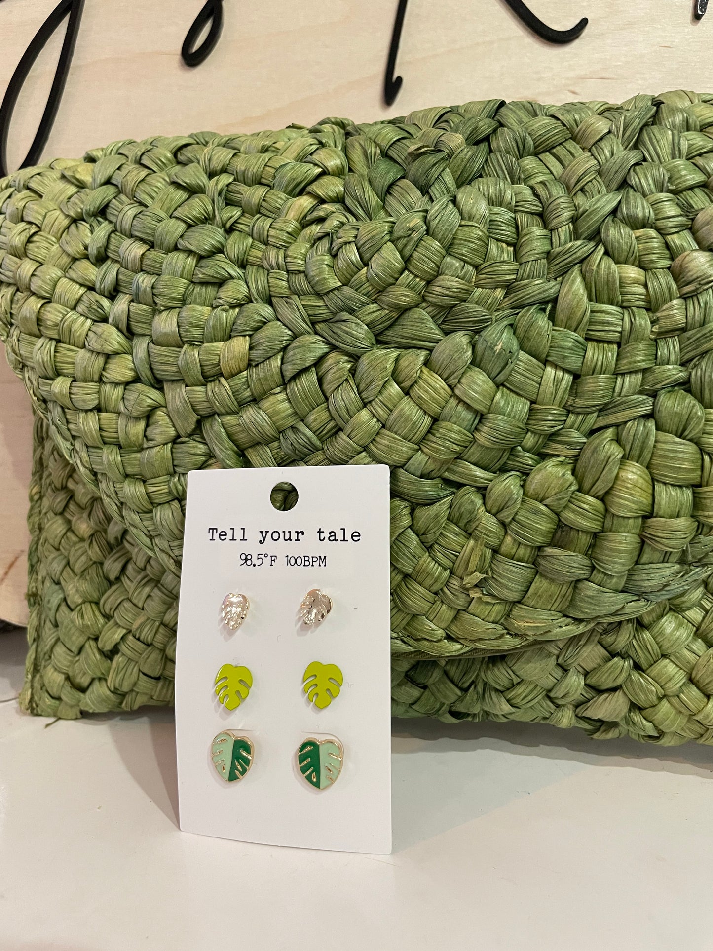 Palm Leaf Earrings Set